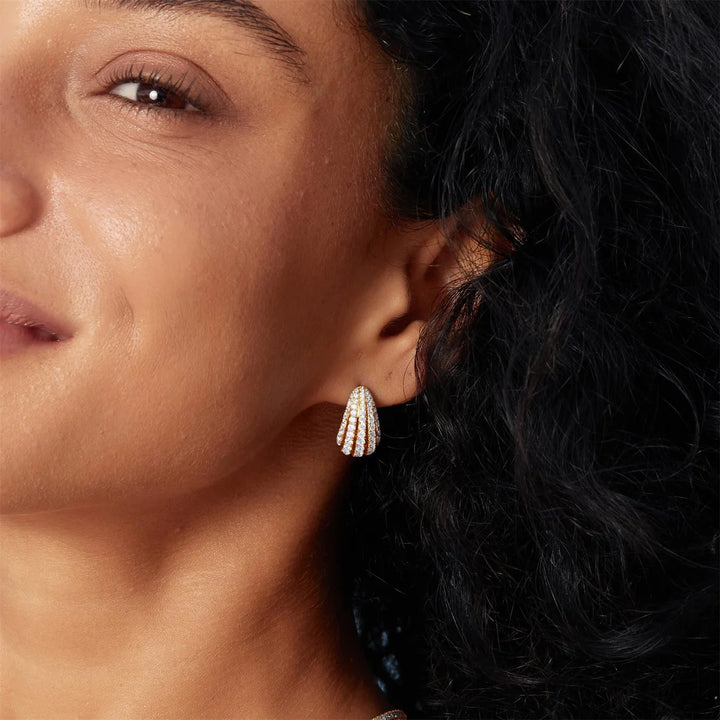 Pavé Teardrop Stud Earrings