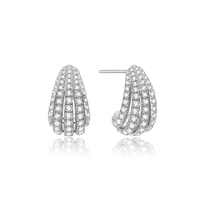 Pavé Teardrop Stud Earrings