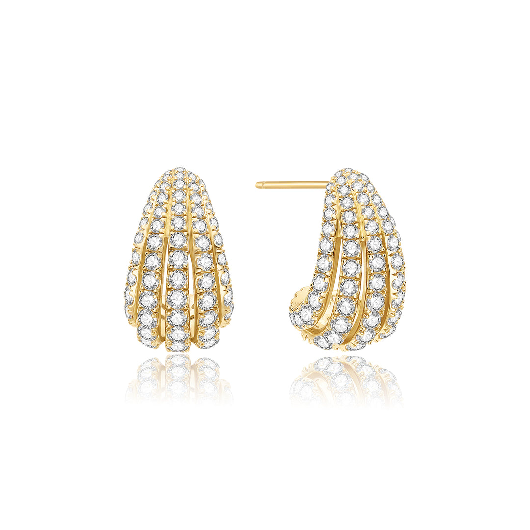 Pavé Teardrop Stud Earrings
