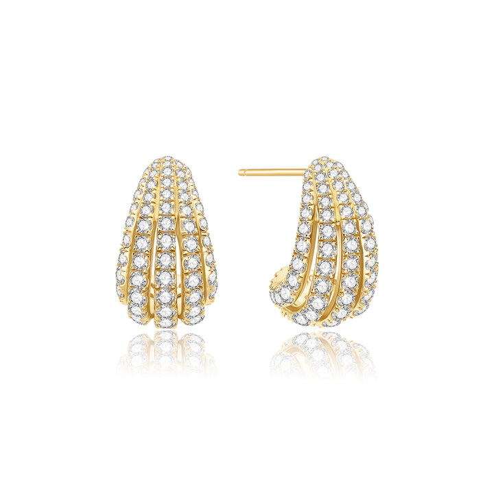 Pavé Teardrop Stud Earrings