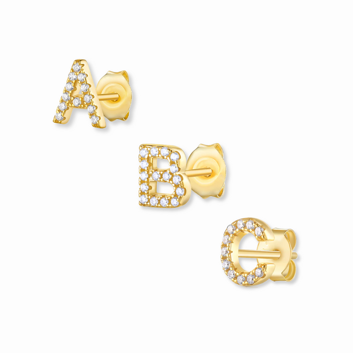 Pave Initial Stud