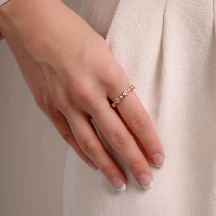 Pear Bezel Eternity Ring