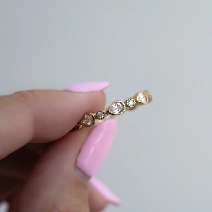 Pear Bezel Eternity Ring