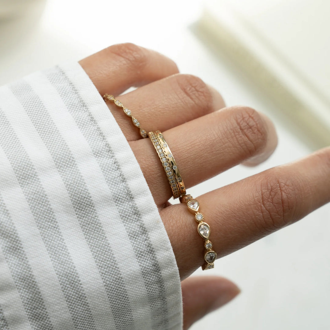 Pear Bezel Eternity Ring