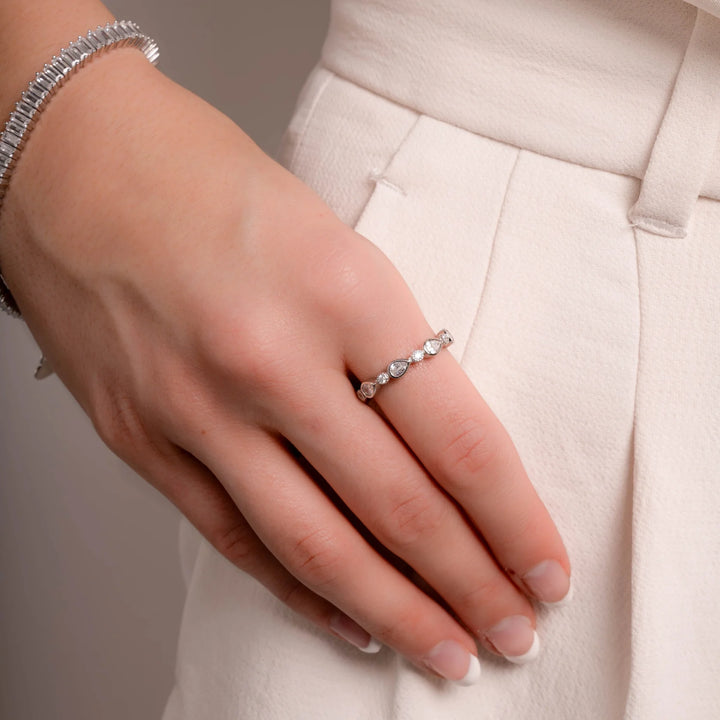 Pear Bezel Eternity Ring