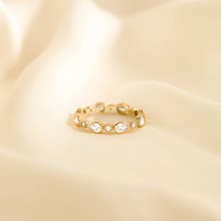 Pear Bezel Eternity Ring