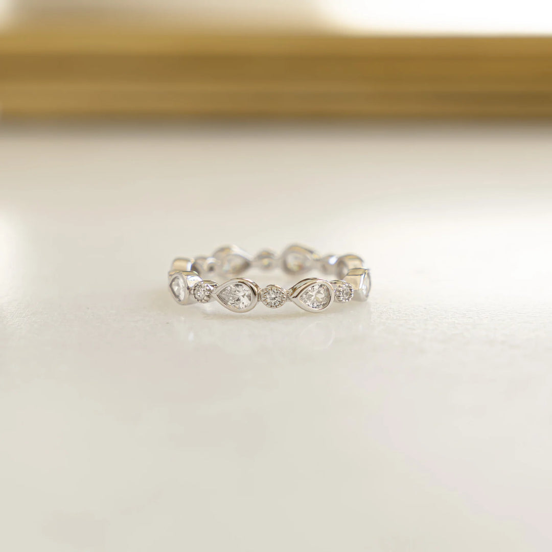 Pear Bezel Eternity Ring