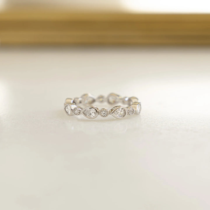 Pear Bezel Eternity Ring