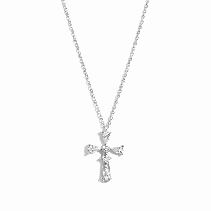 Pear-Cut Cross Necklace