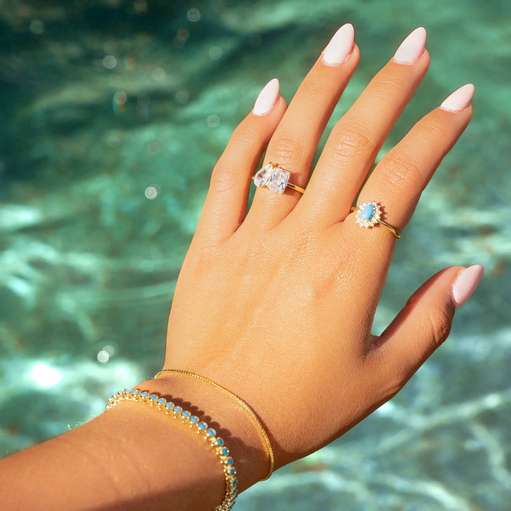 Pear &amp; Emerald-Cut Toi et Moi Travel Ring