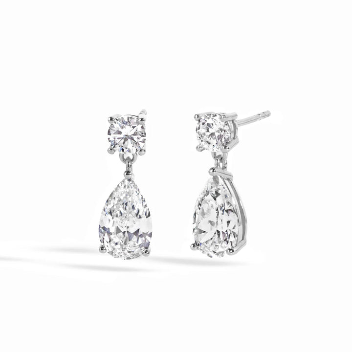 Pear &amp; Round Drop Earrings