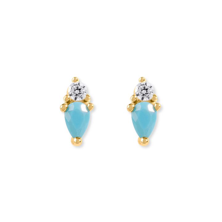 Pear &amp; Round Stack Stud