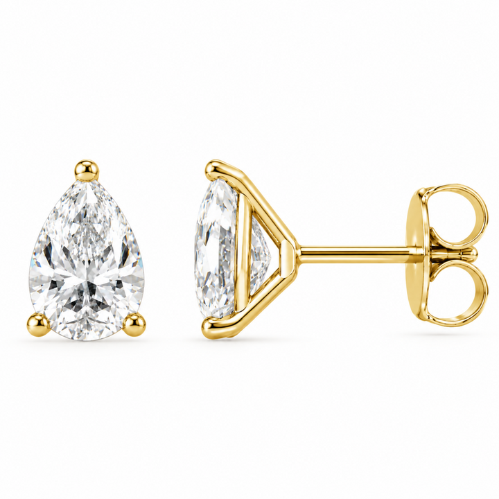 14K 3-Prong Lab-Grown Pear Martini Studs