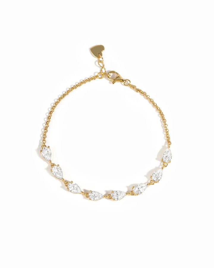 Pear Stone Half Tennis Bracelet