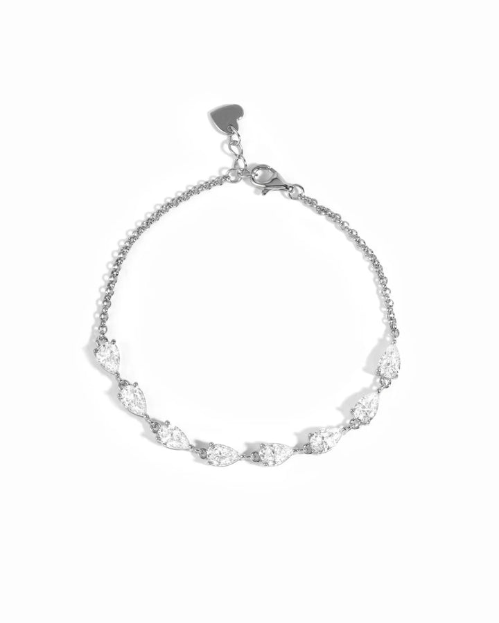Pear Stone Half Tennis Bracelet
