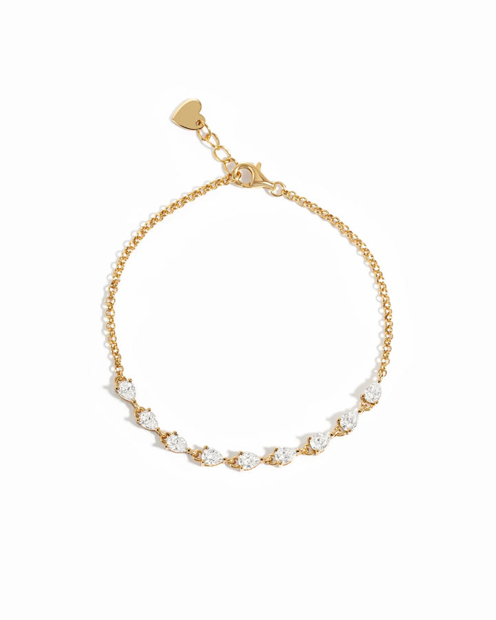 Pear Stone Half Tennis Bracelet