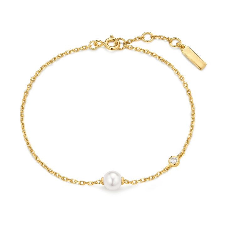 Pearl &amp; Bezel Sparkle Bracelet