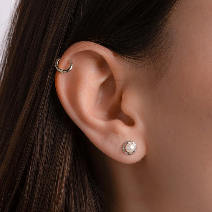 Pearl Button Studs-Embark Fine Jewelry