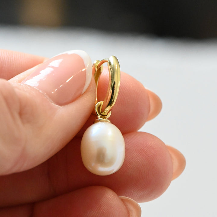 Pearl Charm Huggies