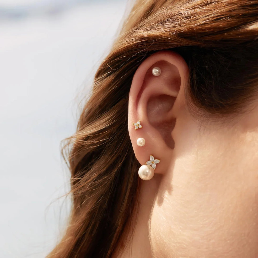 Pearl &amp; Clover Sparkle Stud Earrings