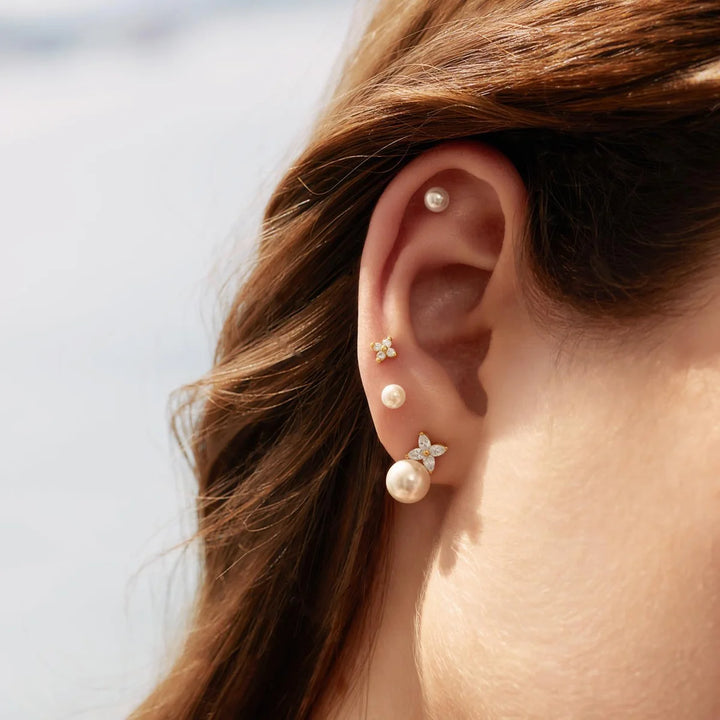 Pearl &amp; Clover Sparkle Stud Earrings