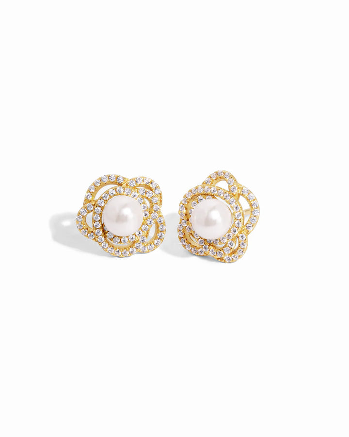 Pearl Flower Statement Studs