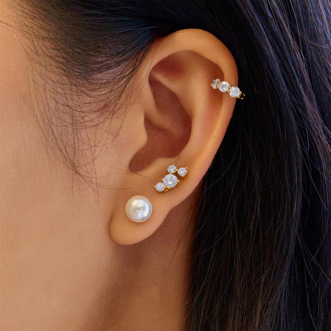 Pearl Station Front &amp; Back Drop Earrings
