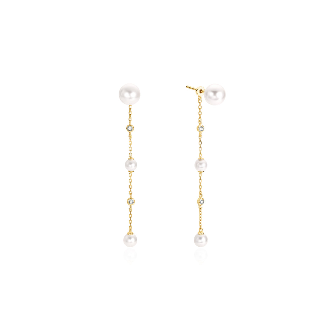 Pearl Station Front &amp; Back Drop Earrings