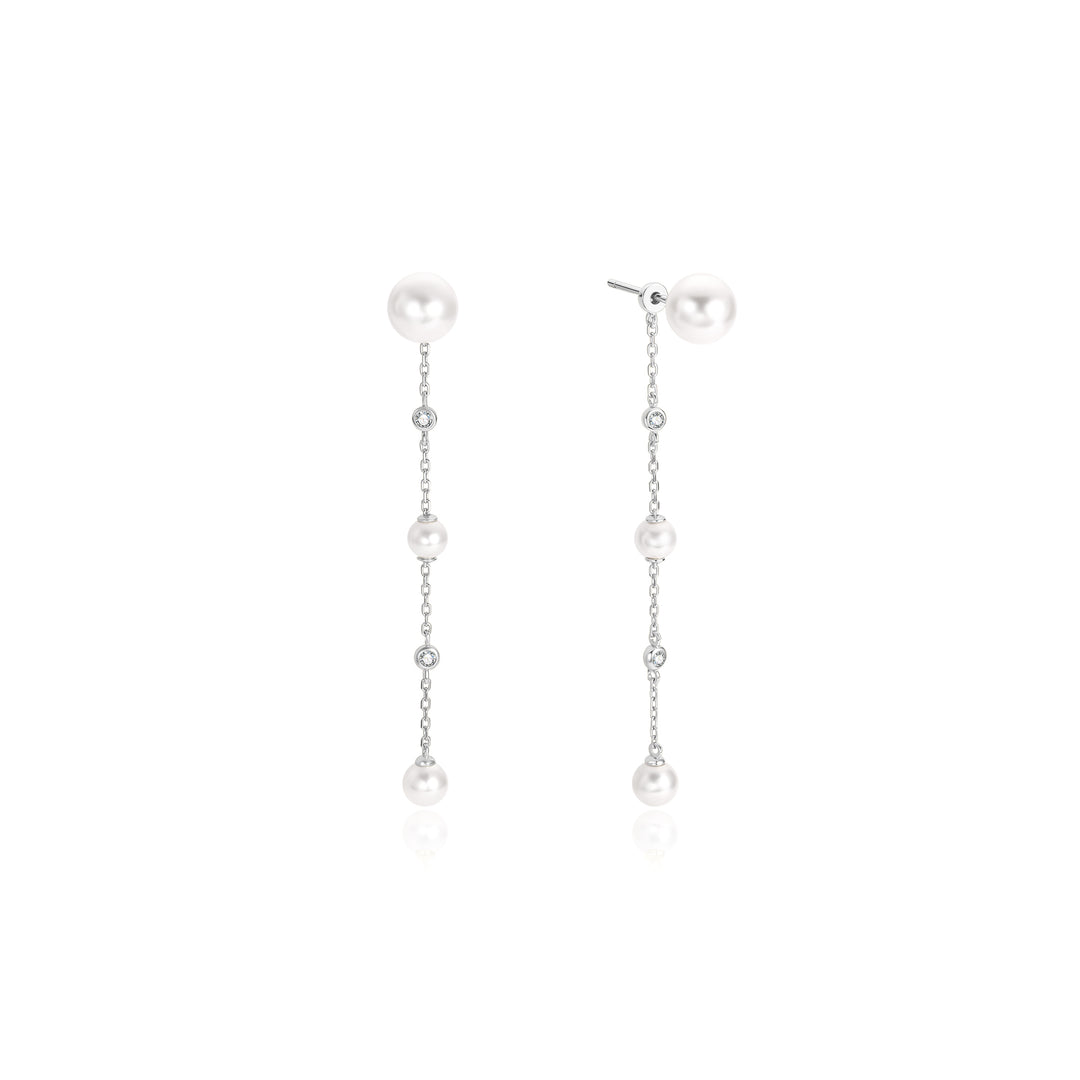 Pearl Station Front &amp; Back Drop Earrings
