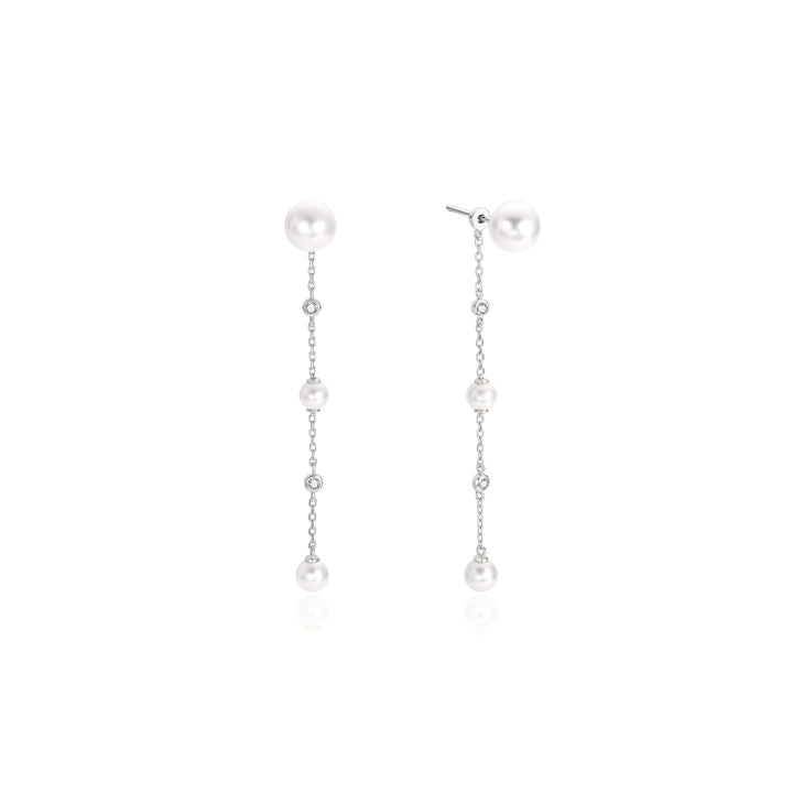 Pearl Station Front &amp; Back Drop Earrings