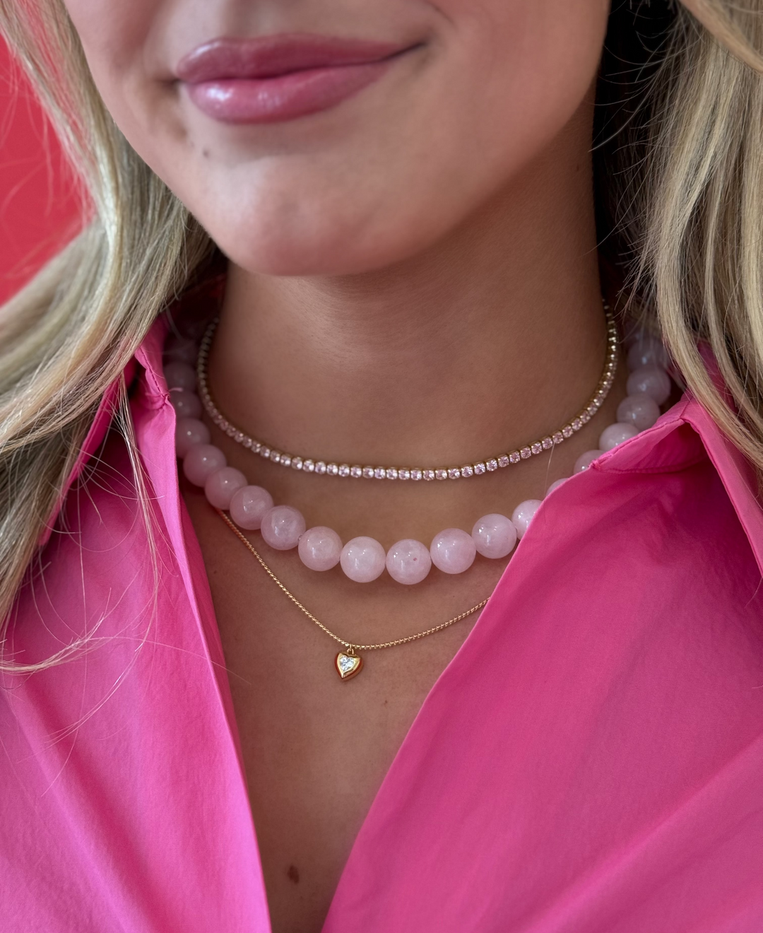 Bubble Bezel Heart Necklace