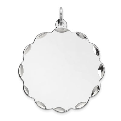 Engravable Scalloped Round Disc Charm