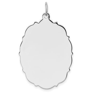 Engravable Scalloped Oval Disc Charm