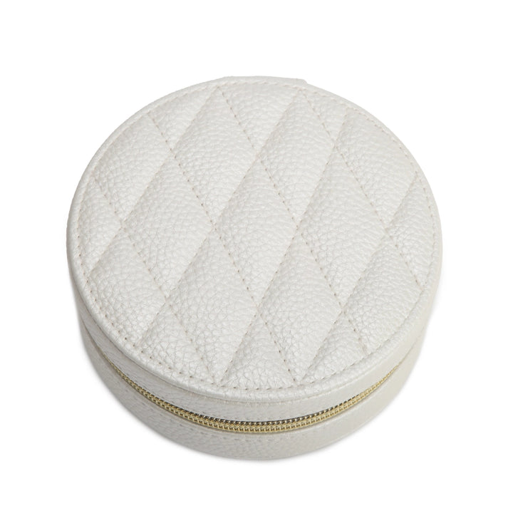 Quilted Round Travel Jewelry Case