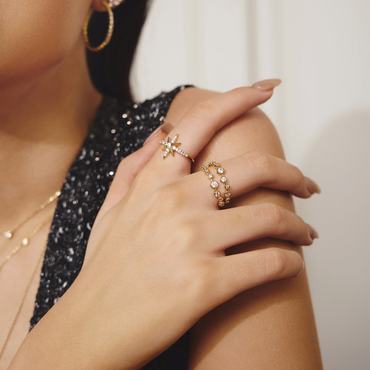 Bezel Zig Zag Ring