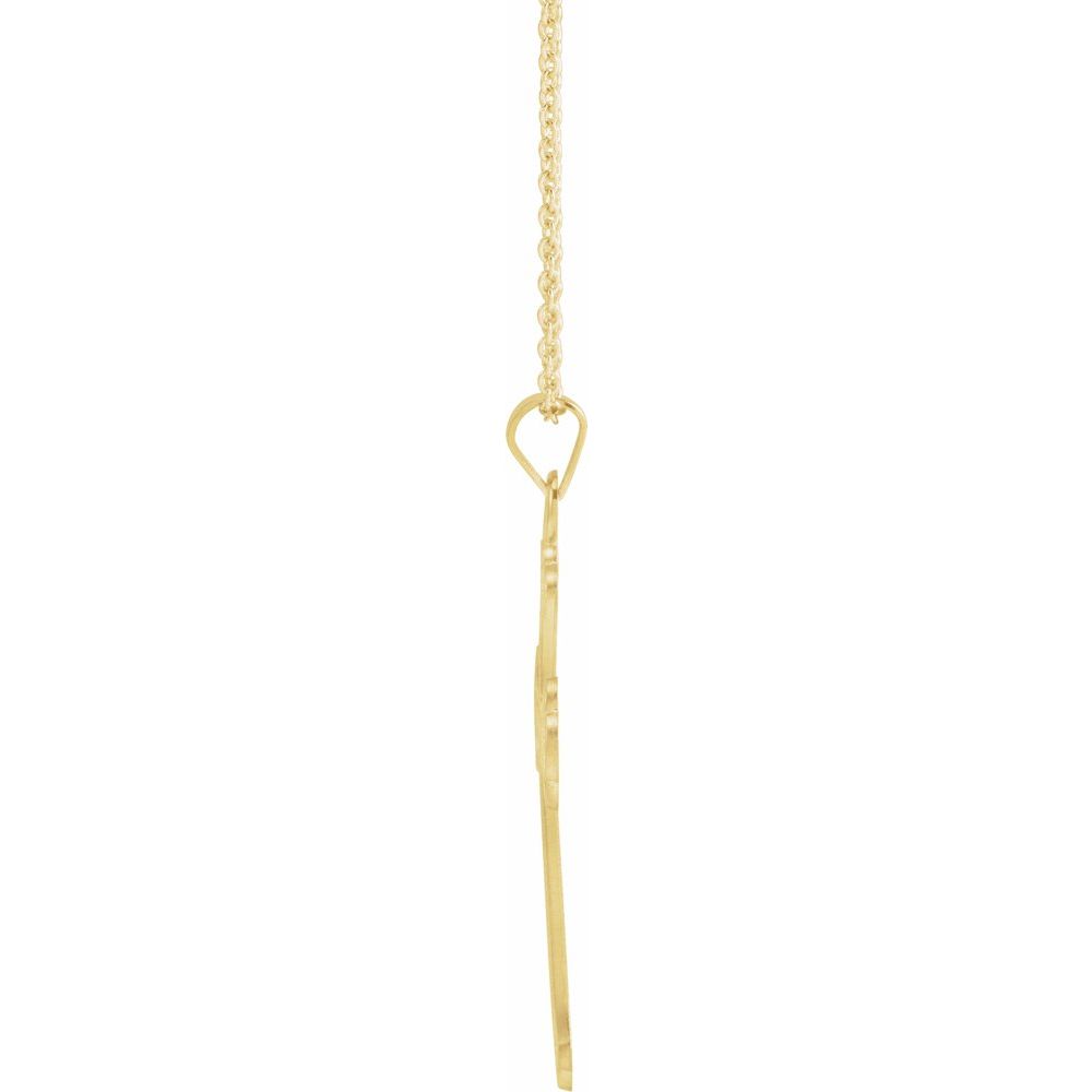 14K Textured Cross Necklace