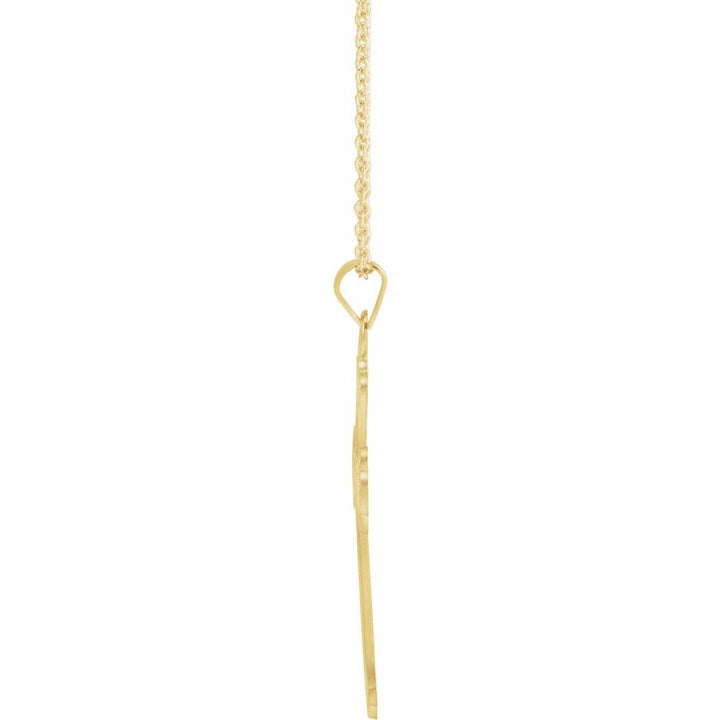 14K Textured Cross Necklace