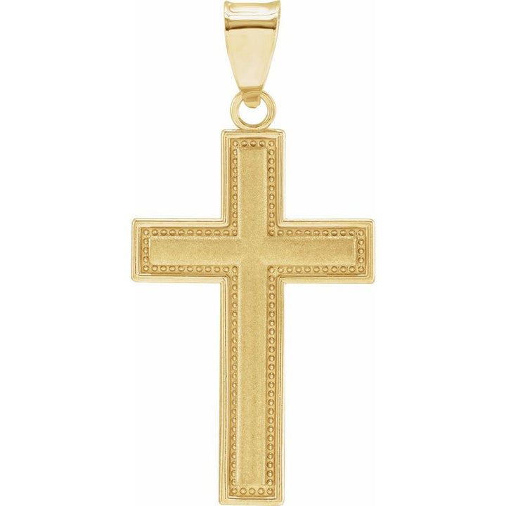 14K Milgrain Cross Pendant