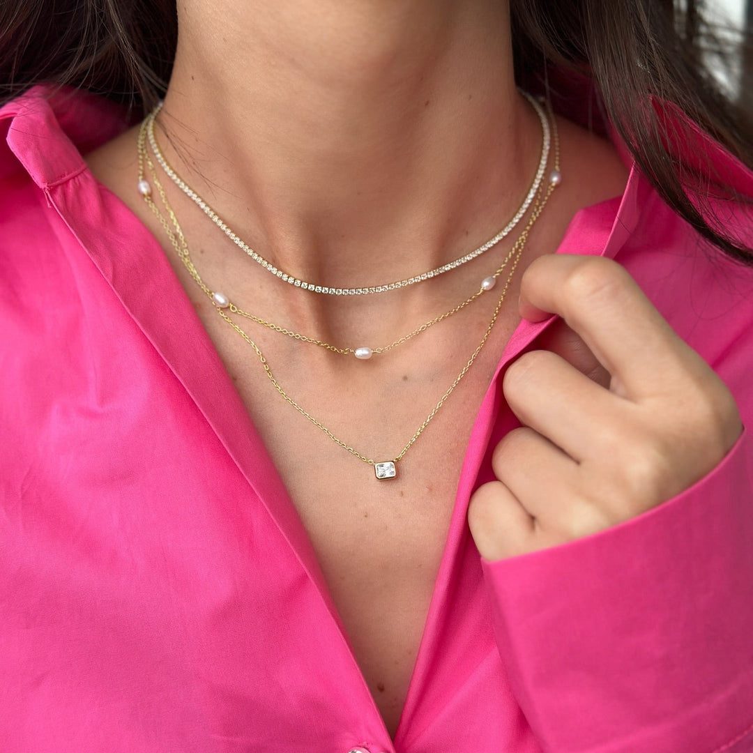Radiant Bezel Necklace-Embark Fine Jewelry