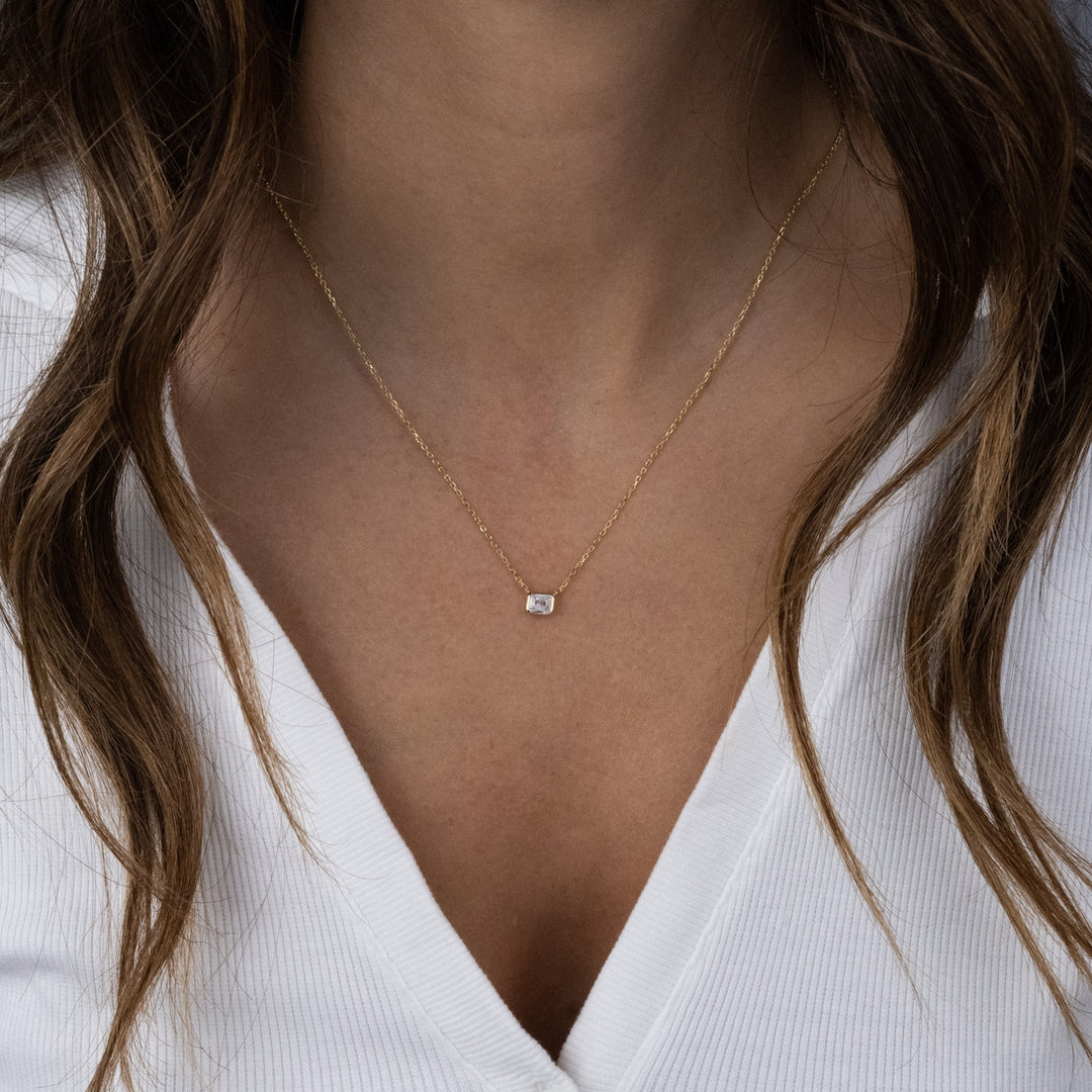 Radiant Bezel Necklace-Embark Fine Jewelry