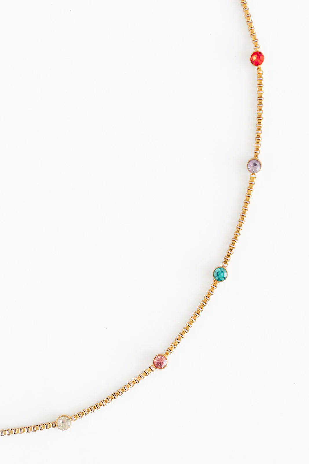 Rainbow Gem Station Necklace