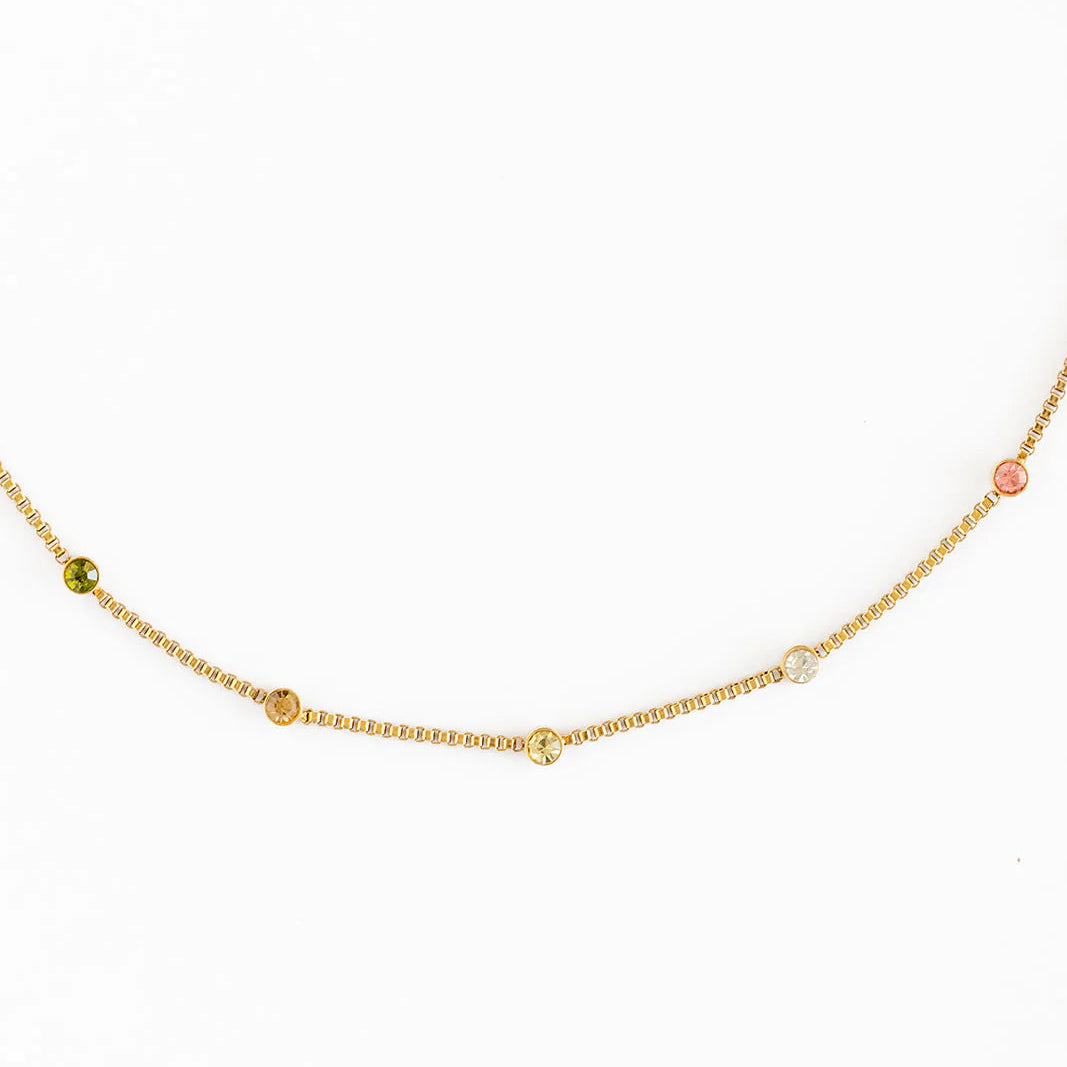 Rainbow Gem Station Necklace