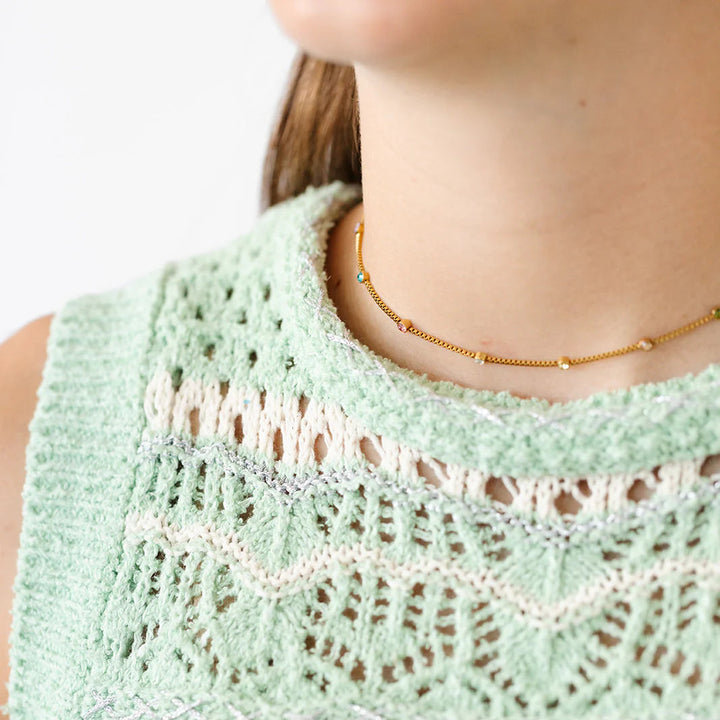 Rainbow Gem Station Necklace