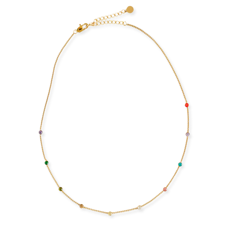 Rainbow Gem Station Necklace