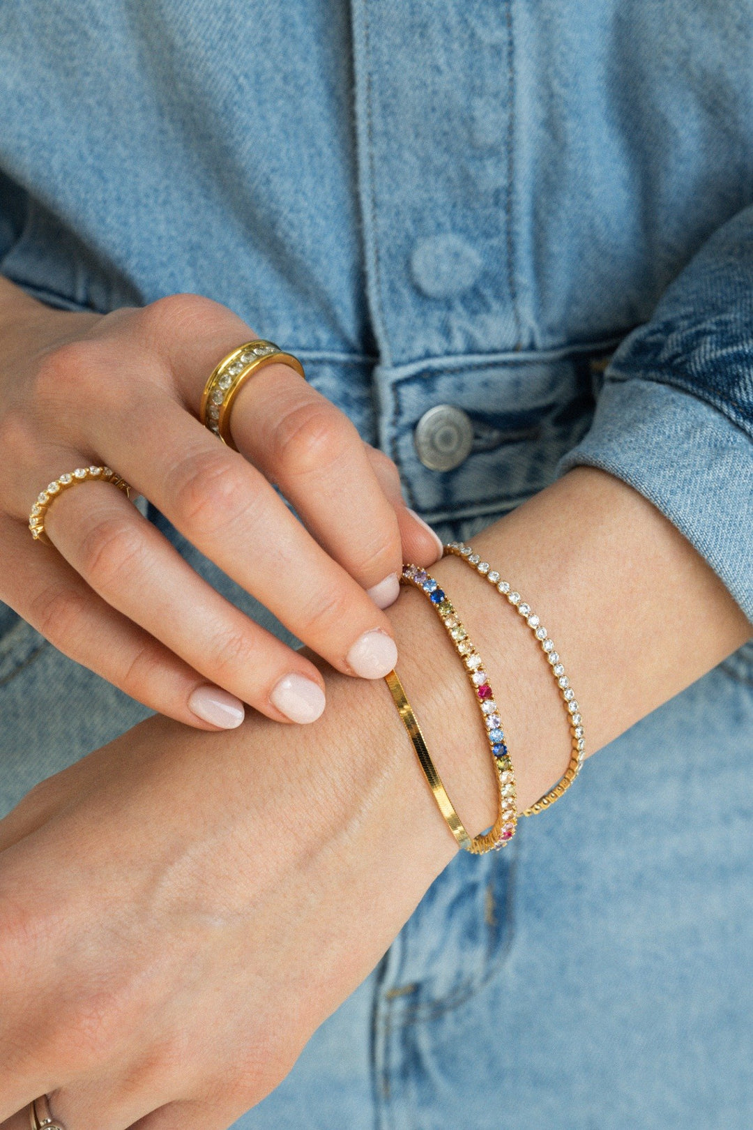 Rainbow Gemstone Tennis Bracelet