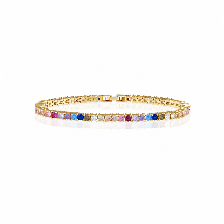 Rainbow Gemstone Tennis Bracelet