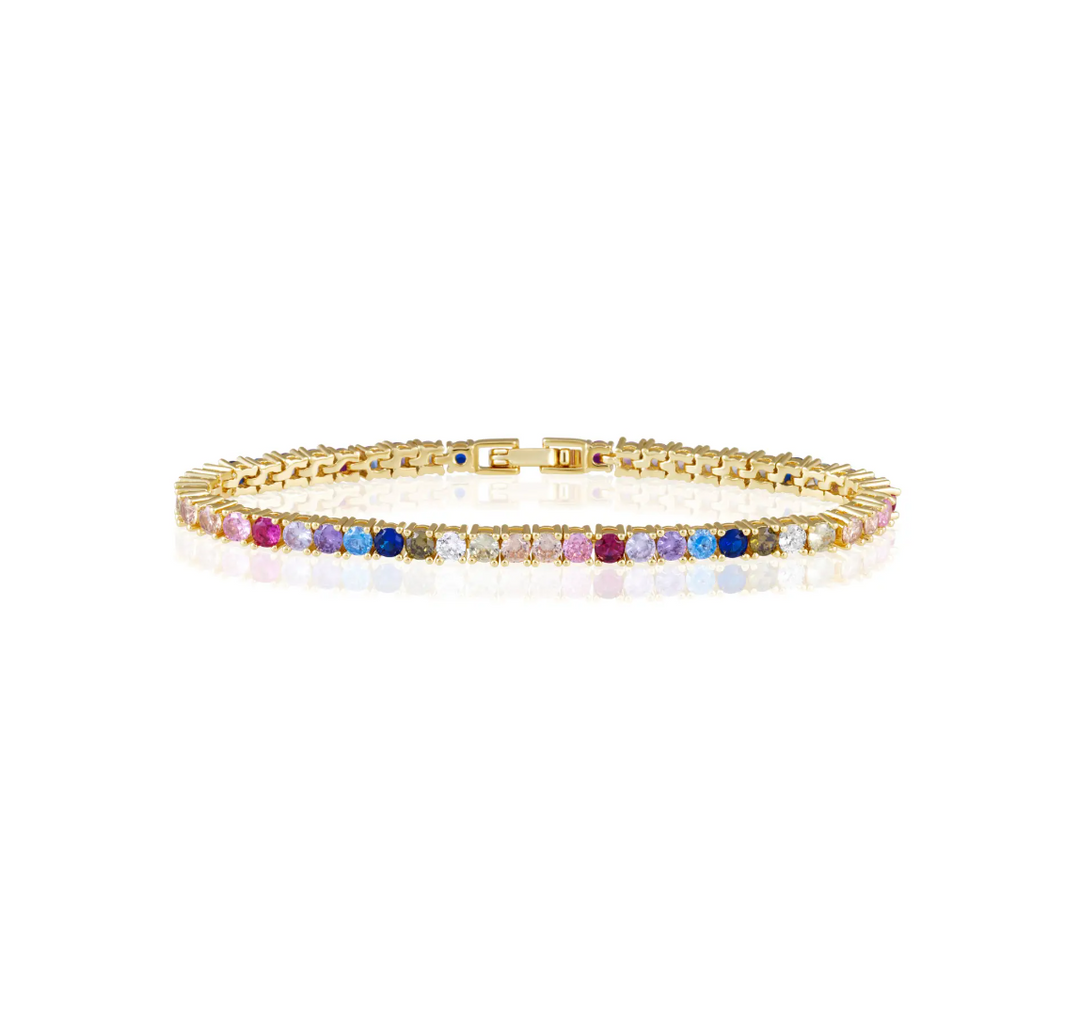 Rainbow Gemstone Tennis Bracelet