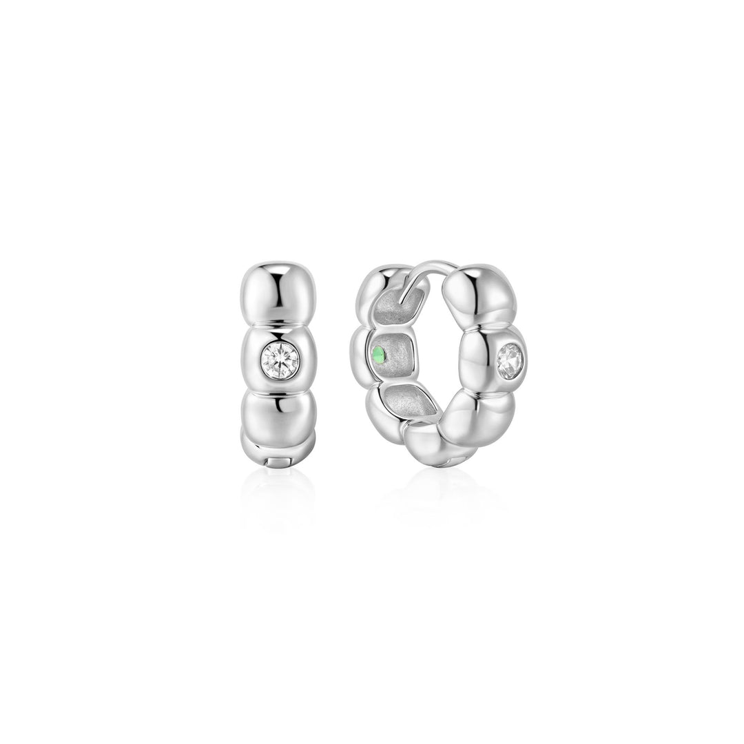 Reversible Puffy Huggie Hoops