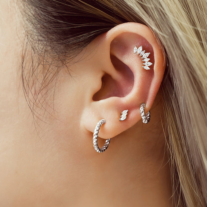 Rope Twist Huggie Hoops-Embark Fine Jewelry