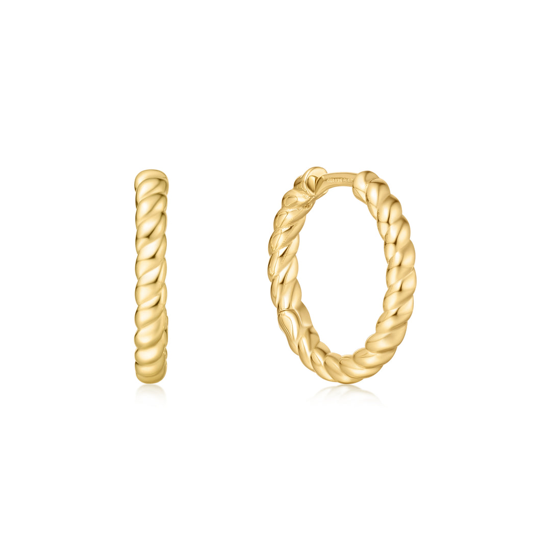 Rope Twist Huggie Hoops